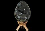 Septarian Dragon Egg Geode - Black Crystals #71849-1